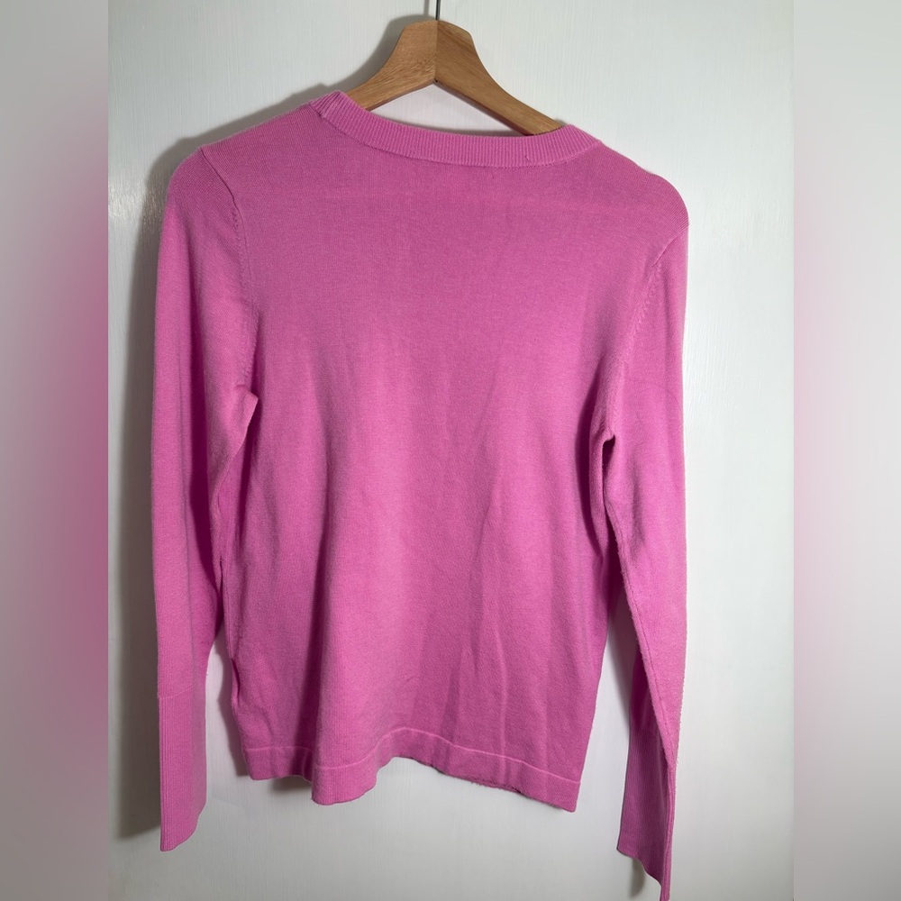 Lilly Pulitzer Pink Sweater with Rhinestone Cluster Embellishment Women S - Picture 2 of 9